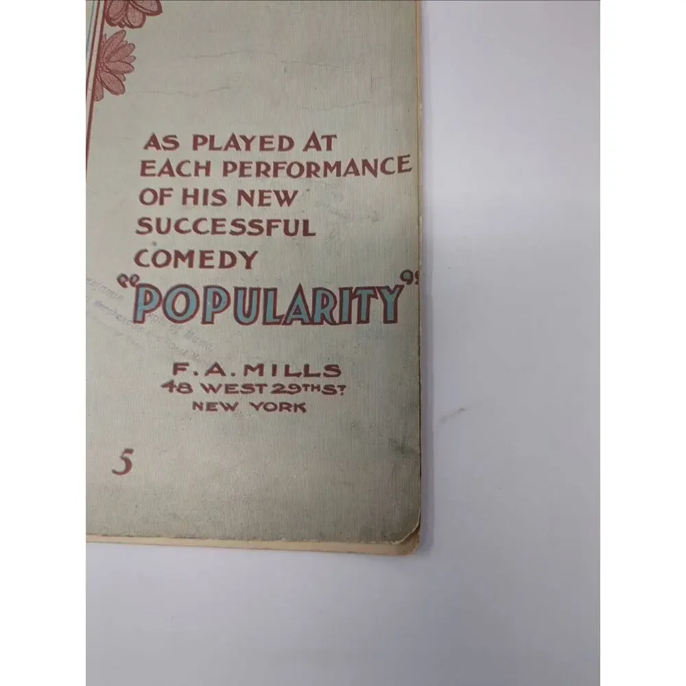 1906 Popularity Sheet Music by Geo M‎ Cohan Yankee Doodle Cohan